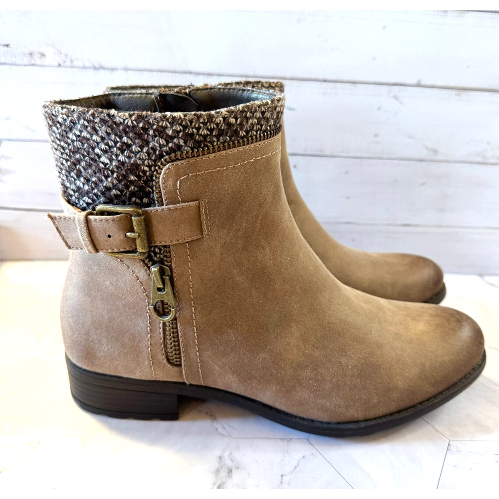 Women's Booties White Mountain Randolph Sz 8.5M Sweater Cuff Zip Gorpcore Rustic